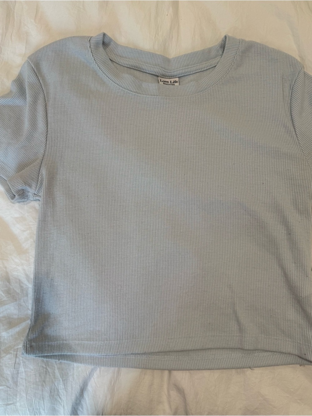 Baby Blue Ribbed Crop Top